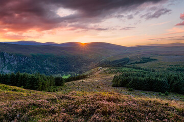Gorgeous Sunset Over Wicklow Mountains, County Wicklow, Ireland 