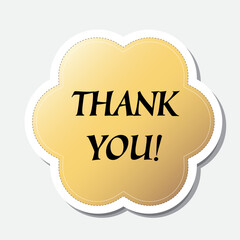 Yellow flower shape sticker with positive phrase, vector illustration