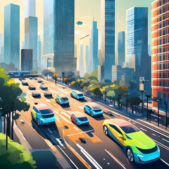 Autonomous vehicles redefine transportation and industry across land, sea, air, and space, offering efficiency, safety, and environmental benefits in AI-generated depictions.