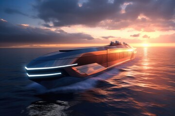 Futuristic cargo ship of the future.