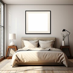 Modern Bedroom Mockup Frame | Interior Design Template