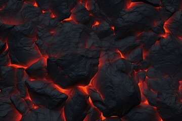 Seamless Texture Of Molten Lava And Volcanic Rock
