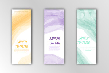 Watercolor banner. Template for design cover pages, posters, postcards and visual content