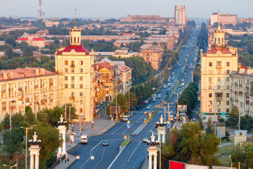 Central street of Zaporizhzhia, Soborniy (Lenin) avenue