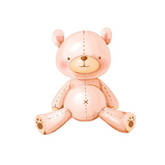 watercolor teddy bear isolated transparent background