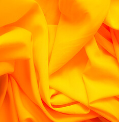 Orange Cloth Background, Fabric Texture Gold Color Pattern Silk Gradien Luxury Backdrop, Light Yellow Textile Banner Material Satin Summer Tropical Wave Display Fashion Abstract Design Poster Template