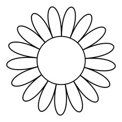 Chamomile sun flower, chamomile flower outline icon