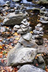 rock balancing. Balanced placement of stones. the art of balance