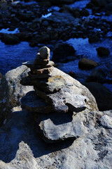 rock balancing. Balanced placement of stones. the art of balance