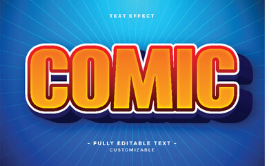 Comic 3D Text Effect fully editable vector