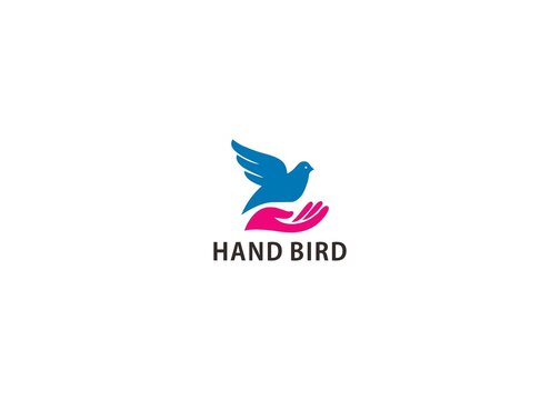 Hands bird logo icon design 