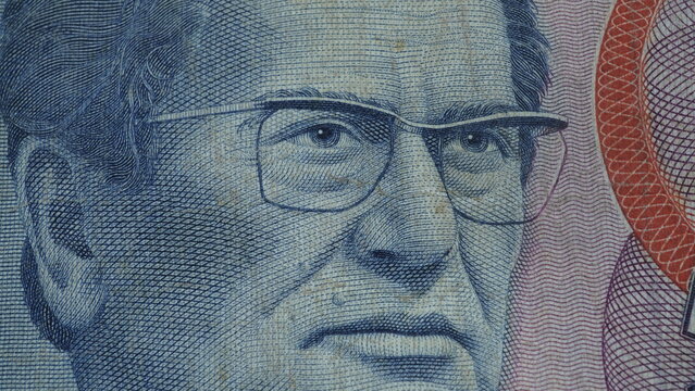 Old money. Yugoslavian money. Old paper money. Josip Broz Tito