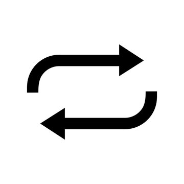 Vector flat style illustration of the music repeat icon isolated on white background