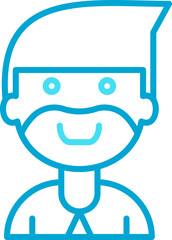 Male Character Icon Illustration
