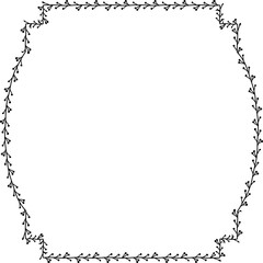 Branch Square Frame laurel wreath silhouette black horizontal vintage frames flower floral leaf border Botanical Branches ornate leaf Elements design border retro badge decoration isolated decor