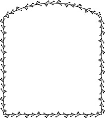 Branch Square Frame laurel wreath silhouette black horizontal vintage frames flower floral leaf border Botanical Branches ornate leaf Elements design border retro badge decoration isolated decor