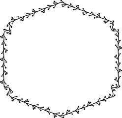 Branch Square Frame laurel wreath silhouette black horizontal vintage frames flower floral leaf border Botanical Branches ornate leaf Elements design border retro badge decoration isolated decor