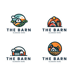 Vector flat farm logo and icon logo vector bundle collection