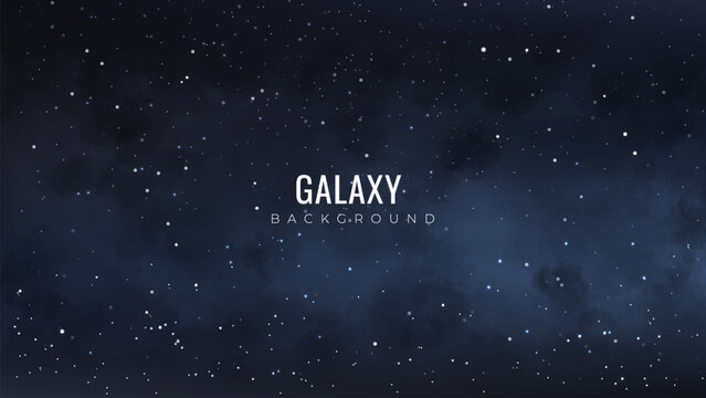 Nebula and stars in the night sky background. Starry night sky.