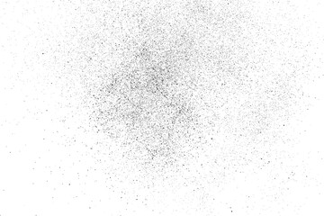 Distressed black texture. Dark grainy texture on white background. Dust overlay textured. Grain noise particles. Rusted white effect. Grunge design elements. Vector illustration.