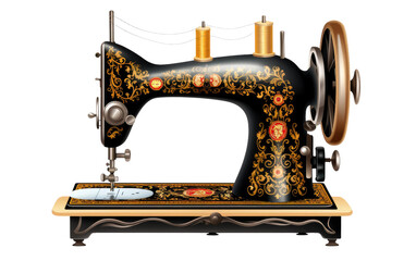 Sewing Machine On Transparent Background.