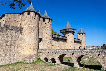 Fototapeta na wymiar Ancient and well preserved fortress of Carcasson, France