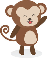 illustration of animal cute monkey cartoon