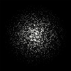 Splash of white circles on a black background. eps 10