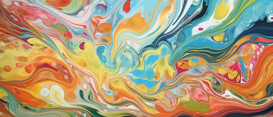 Abstract marbled acrylic paint ink painted waves painting texture
