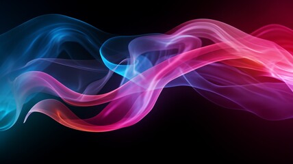 Abstract coloured colorful smoke black background image Ai generated art