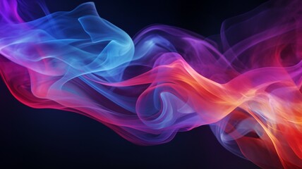 Obraz premium Abstract coloured colorful smoke black background image Ai generated art
