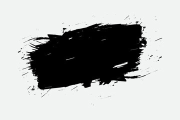 Grunge Frame badge brush, hand drawn black sticker And vintage background.