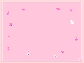 Decorative frame for letters or drawings, botanical floral decorative illustrations, paper for creativity, color illustration in pink tones