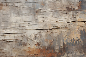 texture of old, damaged cracked wood bleached with white paint with knots, generative AI