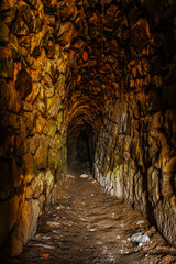 old abandoned copper and gold underground tunnel mine