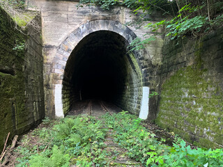 Abandoned railroad tunnel in Poland