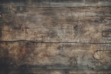 Fototapeten texture of old dark cracked wood with knots, generative AI © Paulina