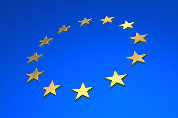 EU flag 3D render illustration
