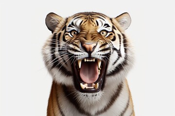 Tiger face on a white background