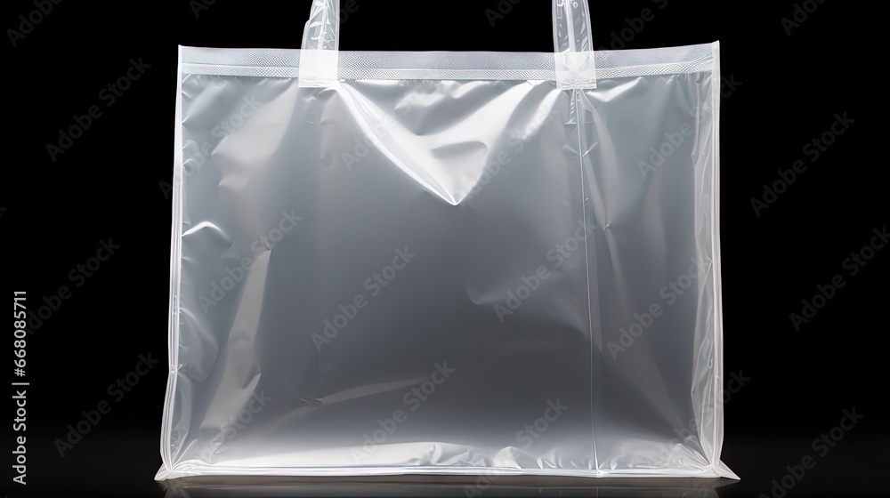 Poster white background with shadow and clipping path for plastic bag