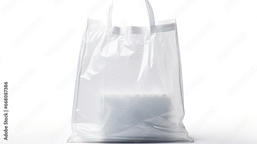 Poster white background with shadow and clipping path for plastic bag