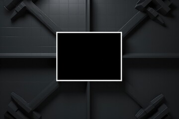 Black Friday banner with gift boxes in top view. Generative AI.