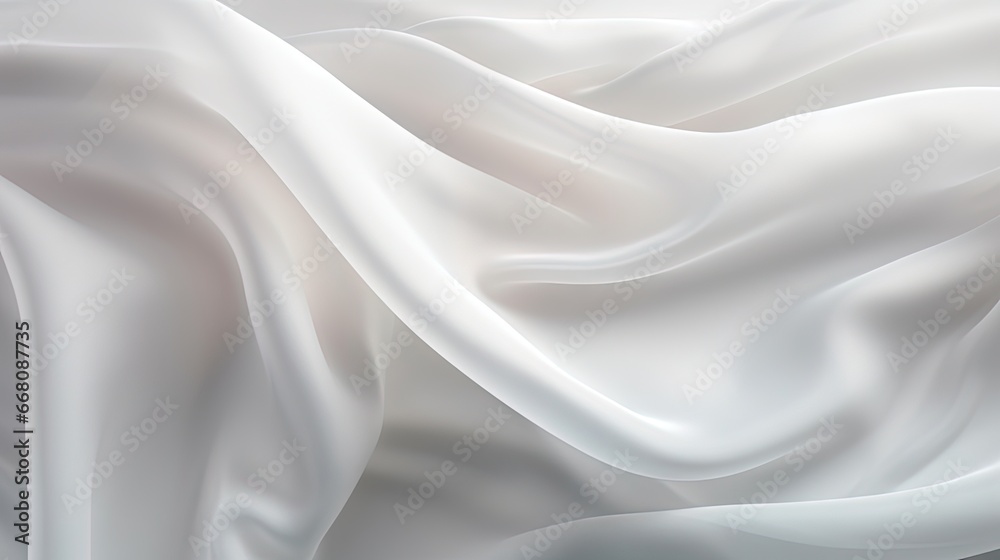 Poster White translucent fabric with a smooth elegant texture appearing to float
