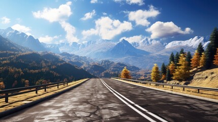 Scenic autumn road in the mountains