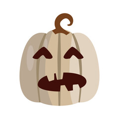 halloween pumpkin with facial expressions vector