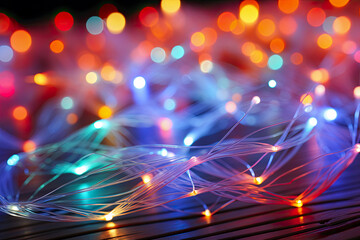 Illustration of a Beautiful Display of Illuminated Lights on a Table