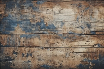 texture of old destroyed cracked wooden boards with knots painted with old colorful cracked paint