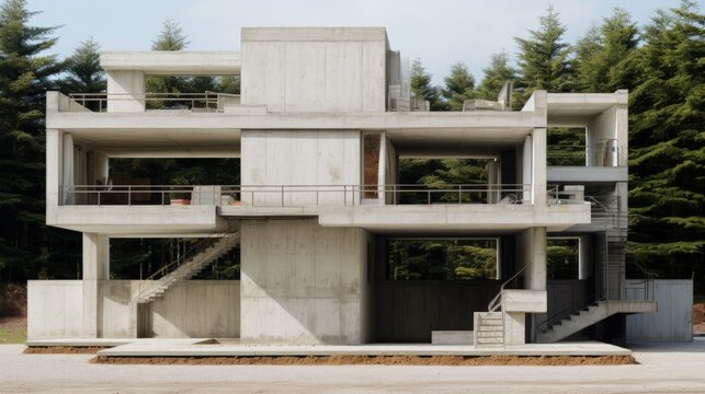 The building is made from prefabricated high strength concrete pieces