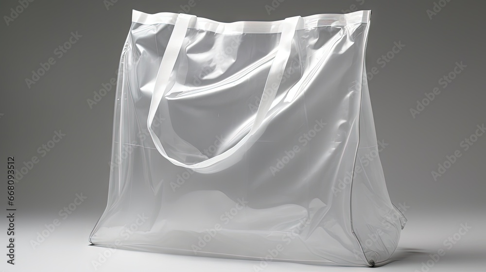 Poster white background with shadow and clipping path for plastic bag