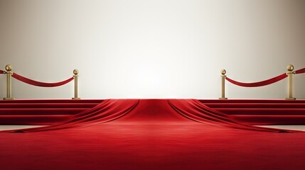 White background with a red carpet